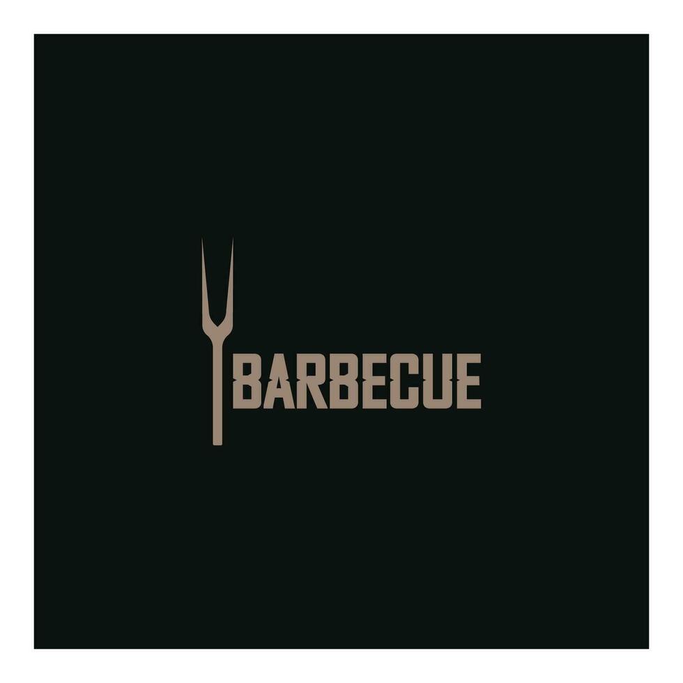 Facile barbecue ancien chaud gril, avec franchi flammes et spatule. logo pour restaurant, badge, café et bar.vecteur vecteur