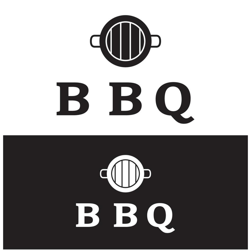 Facile barbecue ancien chaud gril, avec franchi flammes et spatule. logo pour restaurant, badge, café et bar.vecteur vecteur