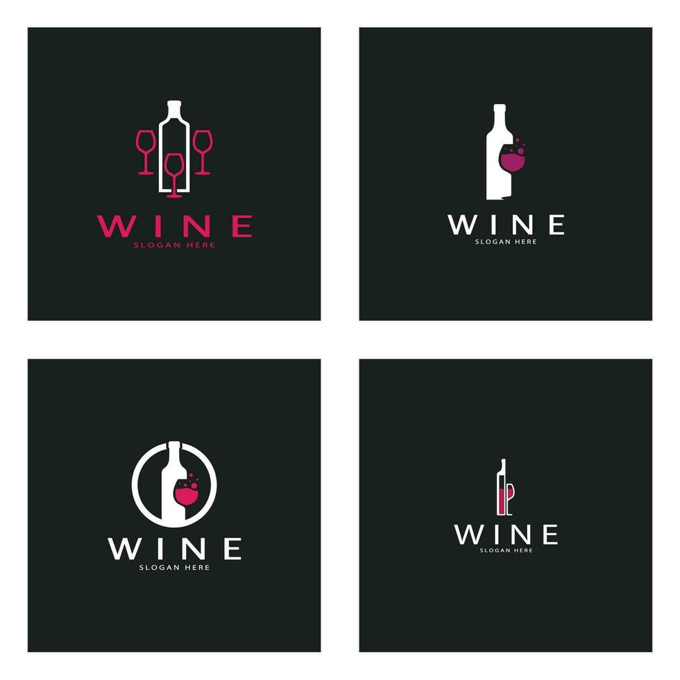 Modèle de conception de logo de vin. Illustration vectorielle de l'icône-vecteur vecteur