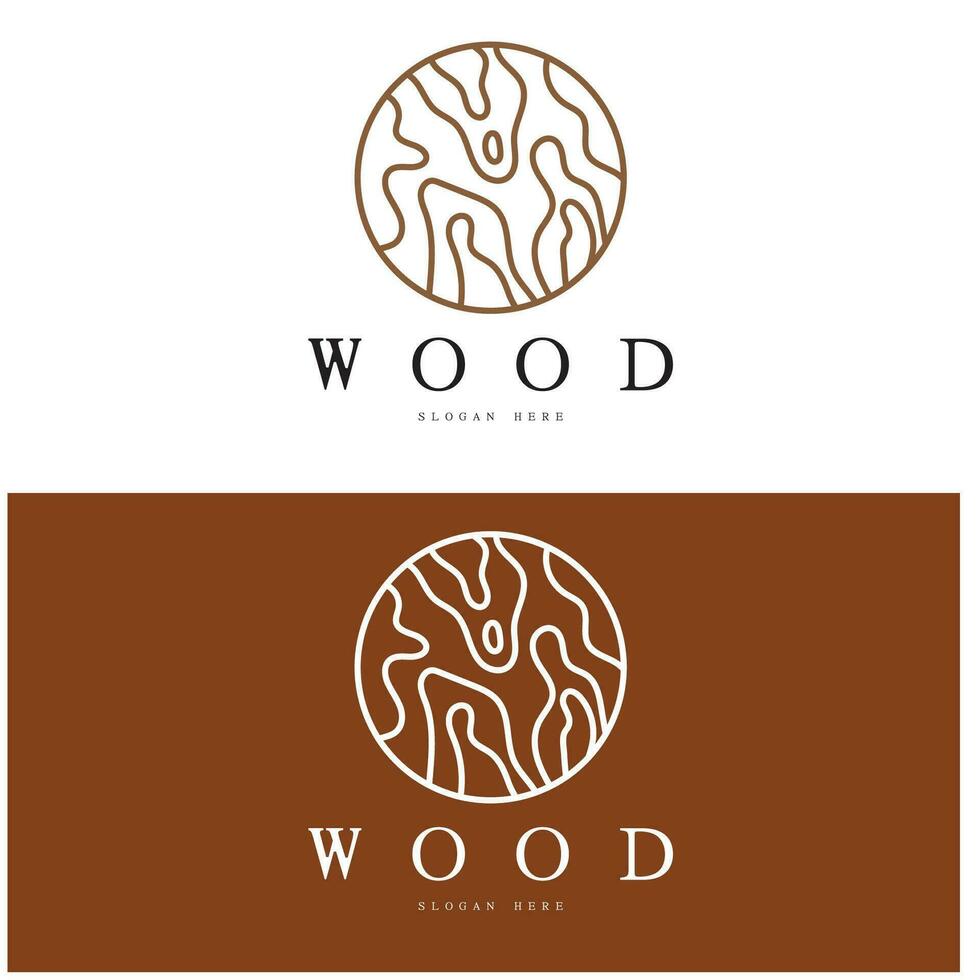 vecteur de conception d'icône de modèle de logo en bois, utilisé pour les usines de bois, les plantations de bois, le traitement des grumes, les meubles en bois, les entrepôts de bois avec un concept minimaliste moderne