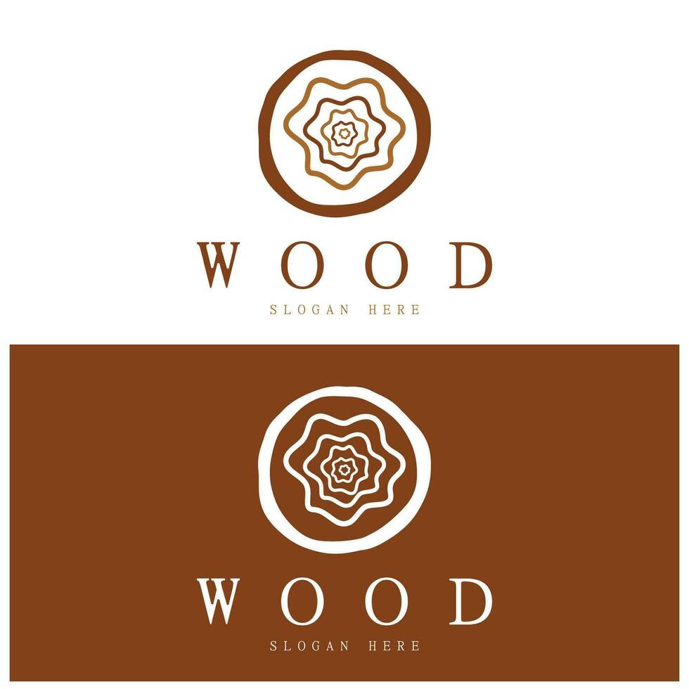 vecteur de conception d'icône de modèle de logo en bois, utilisé pour les usines de bois, les plantations de bois, le traitement des grumes, les meubles en bois, les entrepôts de bois avec un concept minimaliste moderne