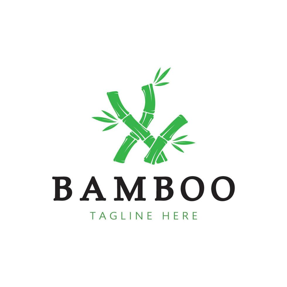 bambou logo modèle vecteur icône illustration design