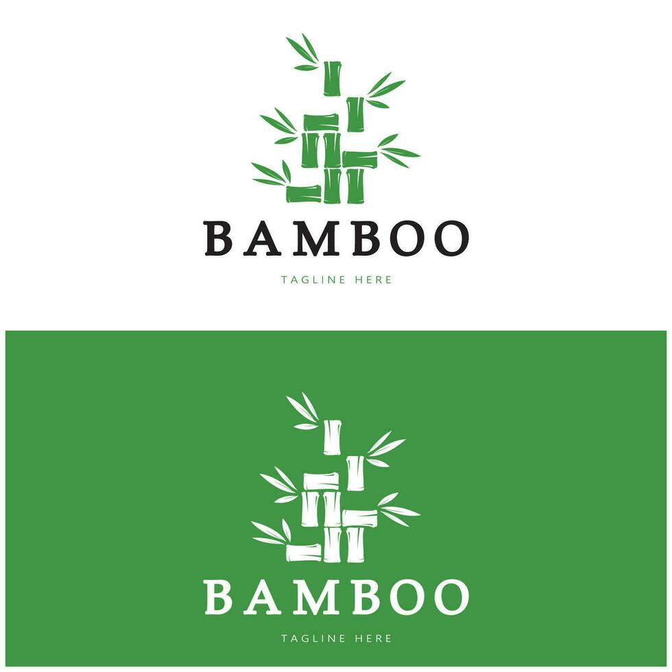 bambou logo modèle vecteur icône illustration design