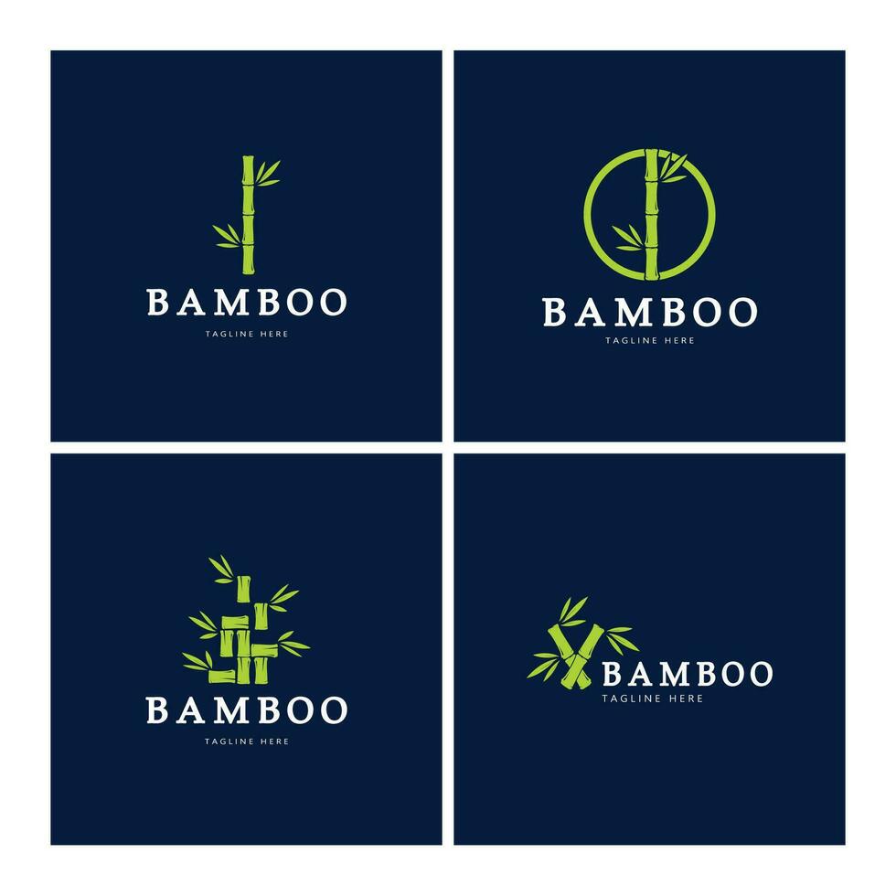 bambou logo modèle vecteur icône illustration design