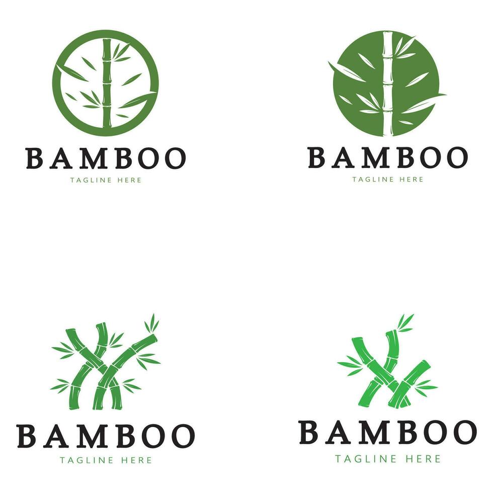 bambou logo modèle vecteur icône illustration design