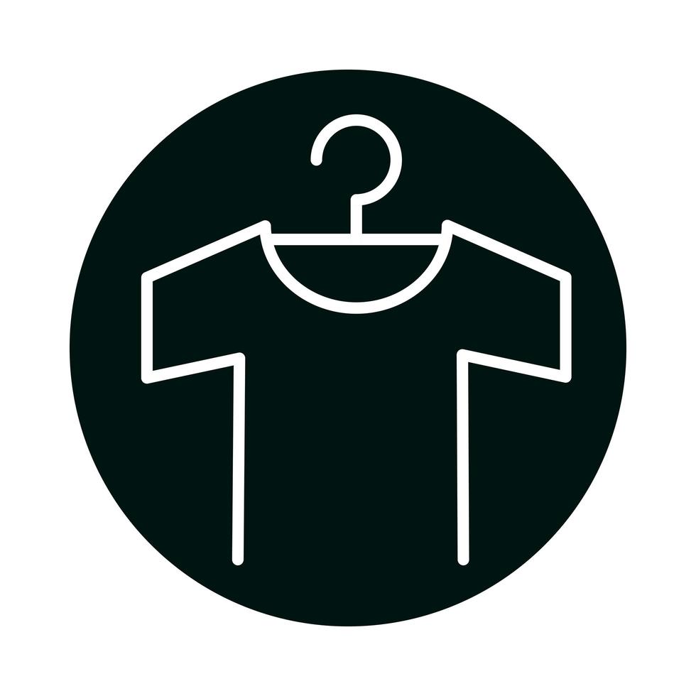 tshirt avec bloc de suspension et conception de vecteur d'icône de style de ligne