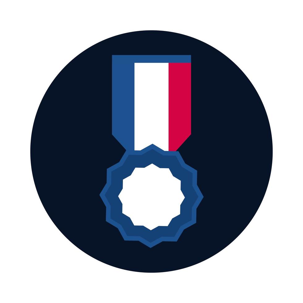 bloc de médaille de france et conception de vecteur d'icône de style plat