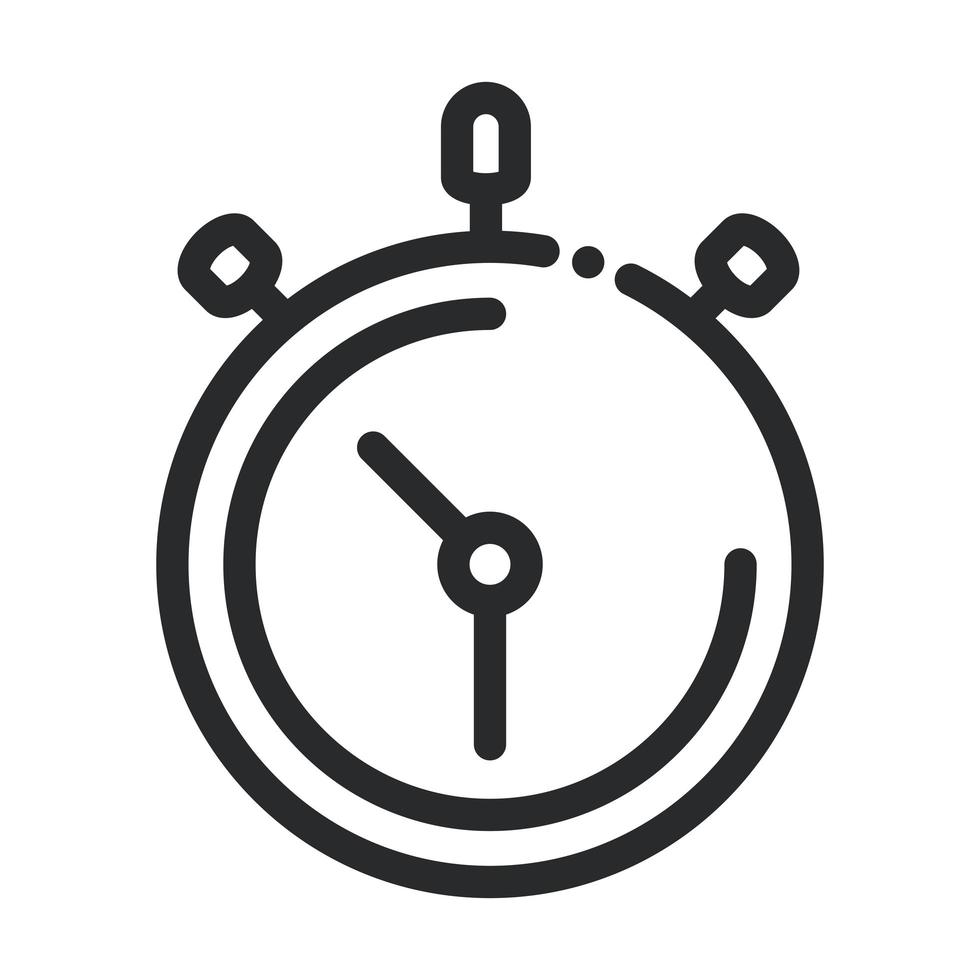 icône de style de ligne de science et de recherche de vitesse de temps de chronomètre vecteur
