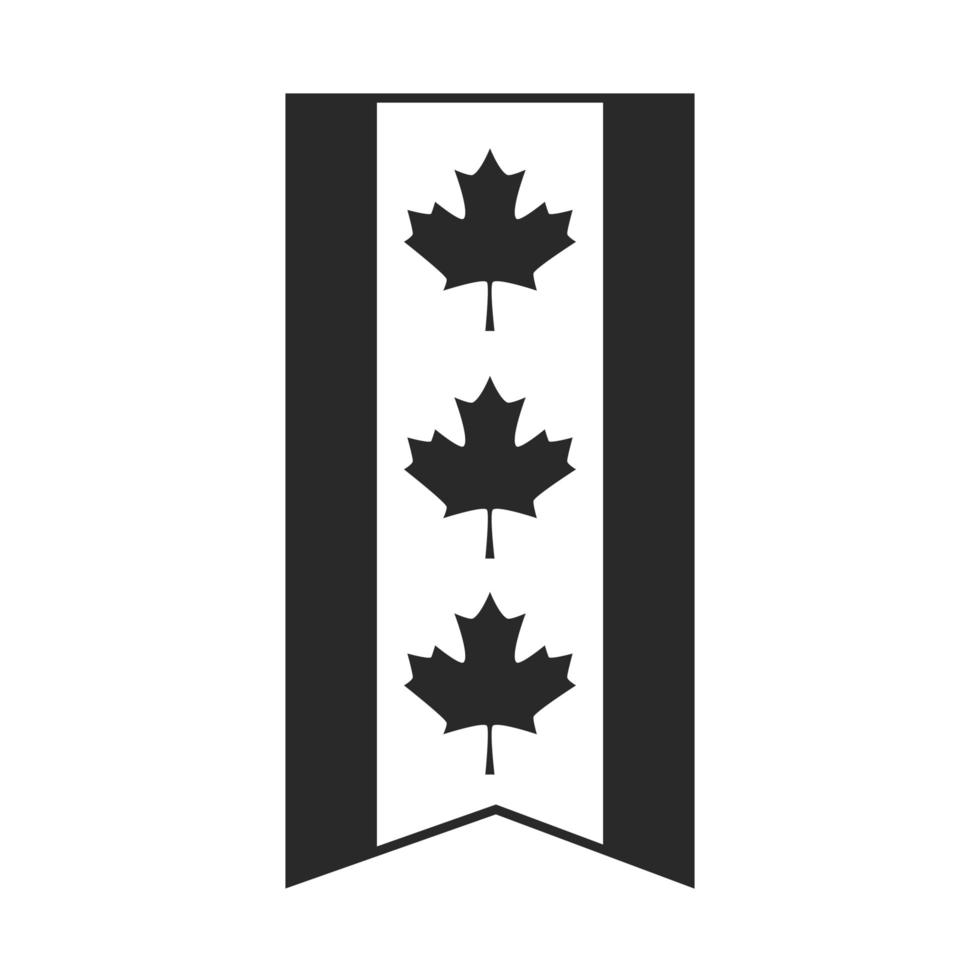 fête du canada drapeau canadien bruant décoration emblème silhouette style icône vecteur