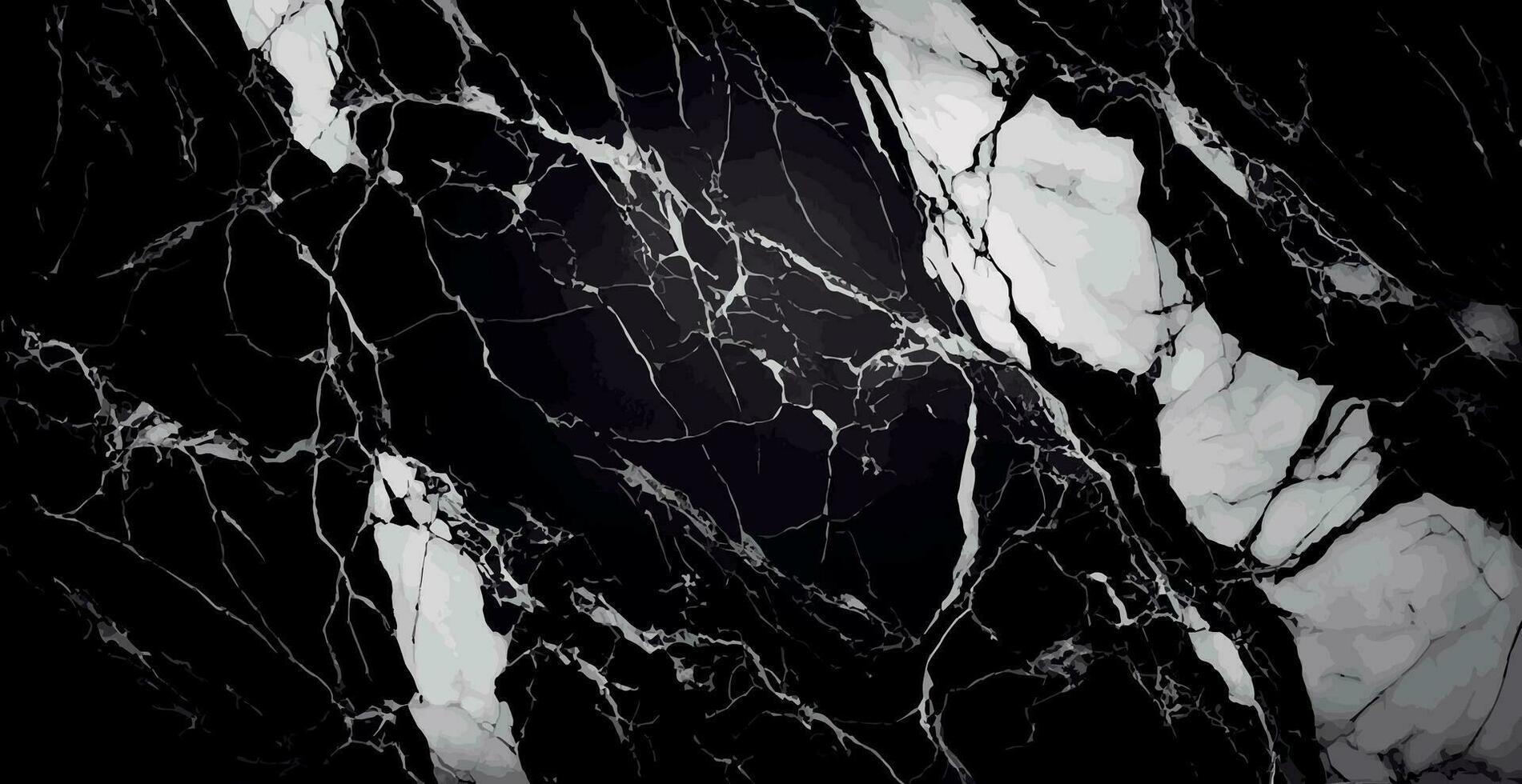 noir marbre texture conception, foncé marbre surface, incurvé d'or lignes, abstrait panoramique Contexte conception - vecteur