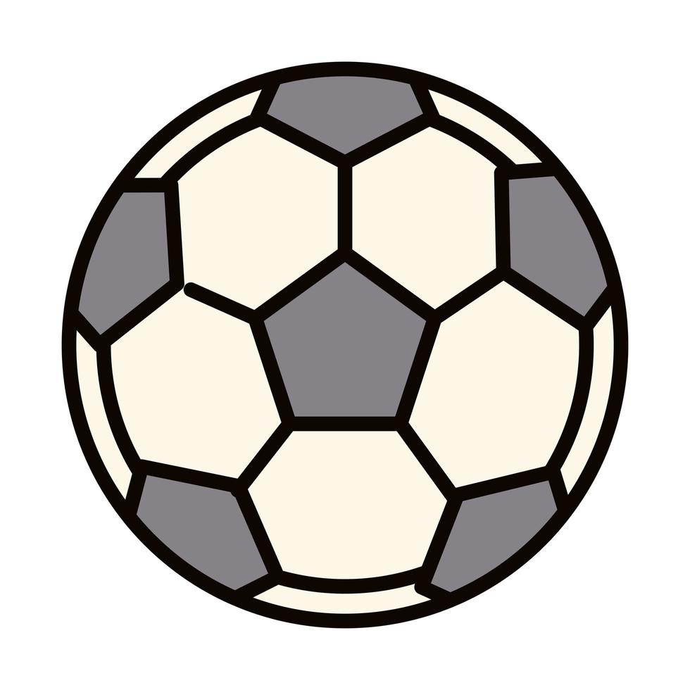 ligne de sport d'équipement de ballon de football et icône de remplissage vecteur