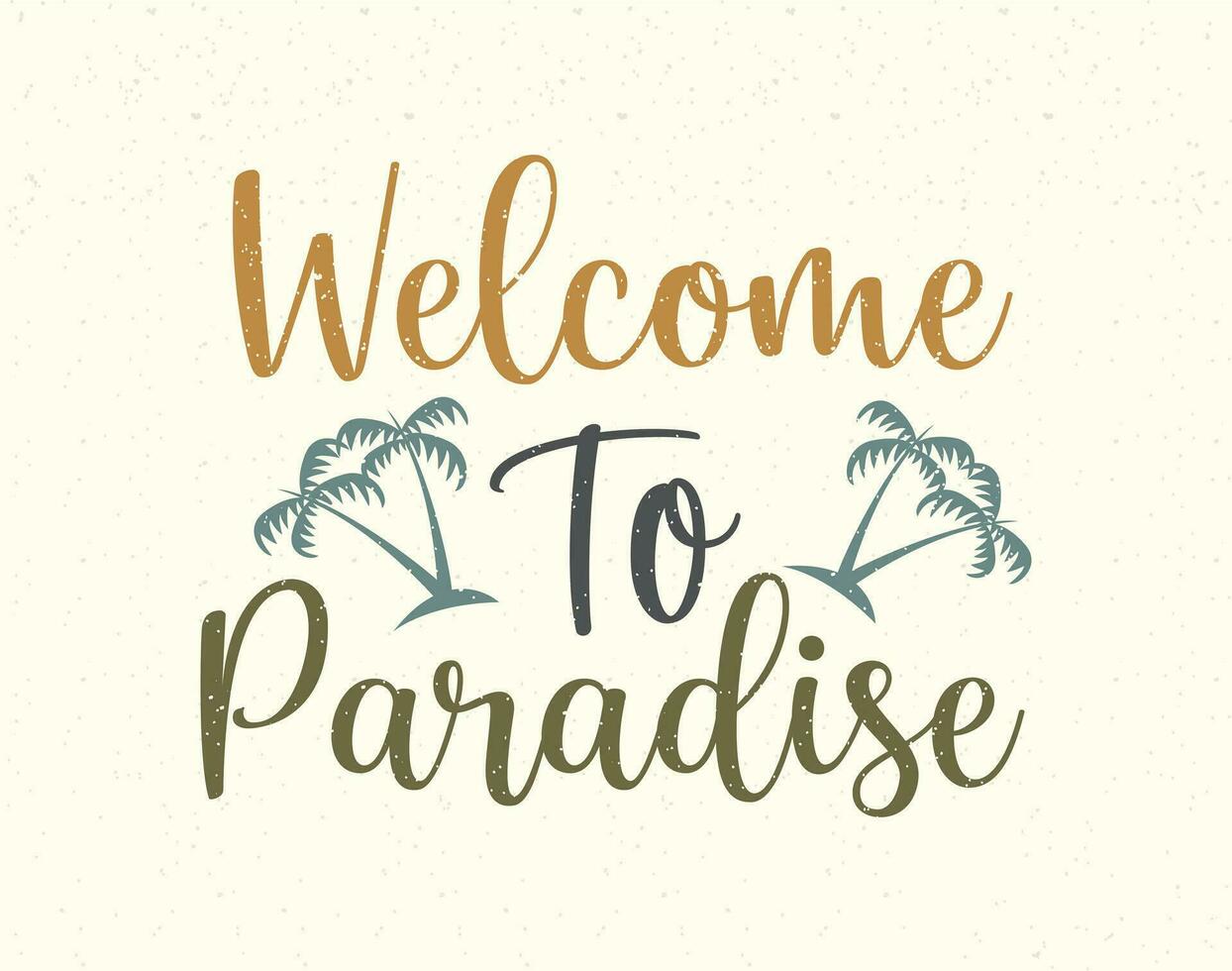 paradis été Bienvenue carte avec tropical paume feuilles main tiré vecteur illustration