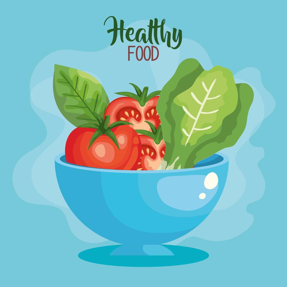 affiche de nourriture végétalienne avec bol et légumes vecteur