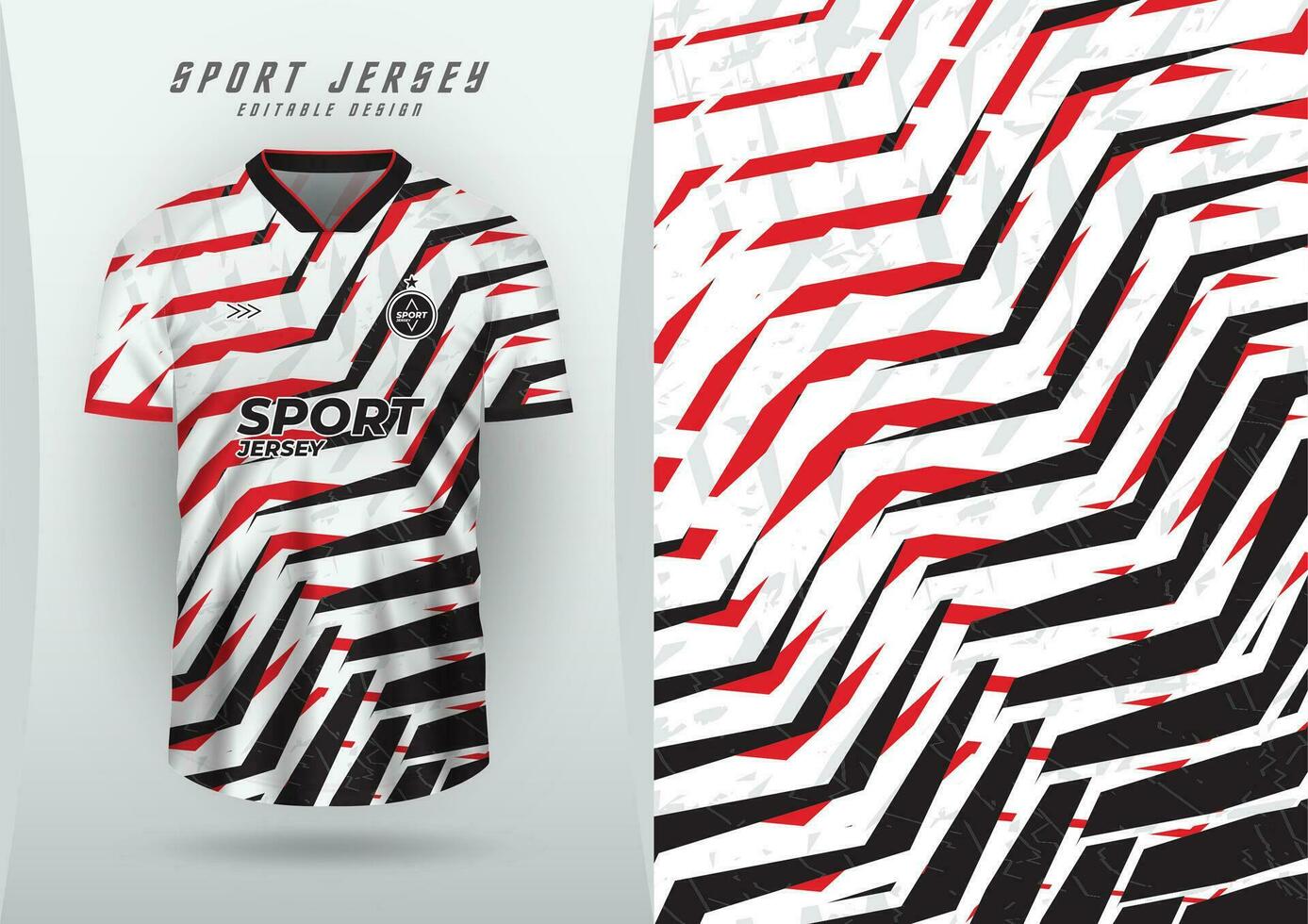 Contexte pour des sports Jersey, football Jersey, fonctionnement Jersey, courses Jersey, rouge et noir zigzag modèle. vecteur