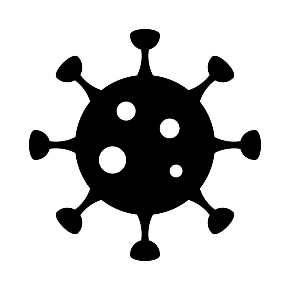 coronavirus covid 19 virus pathogène maladie infectieuse santé pictogramme silhouette style icône vecteur