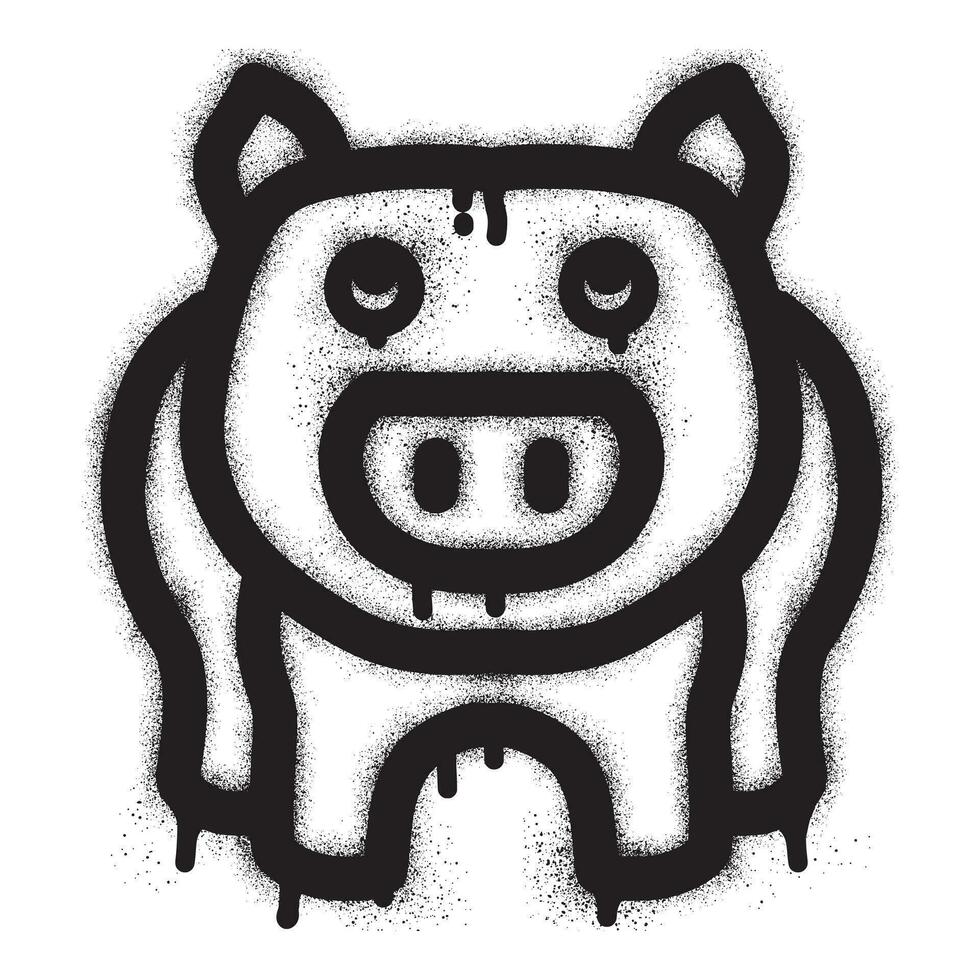 porc graffiti avec noir vaporisateur peindre vecteur