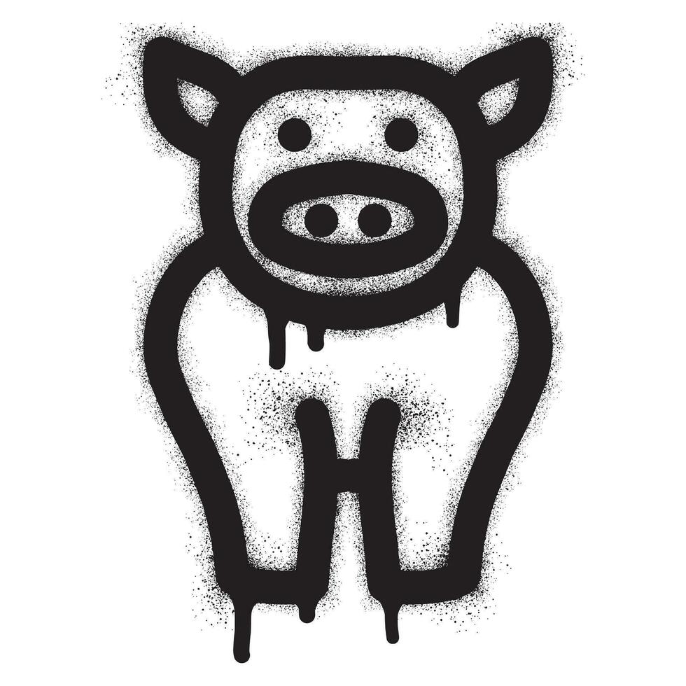 porc graffiti avec noir vaporisateur peindre vecteur