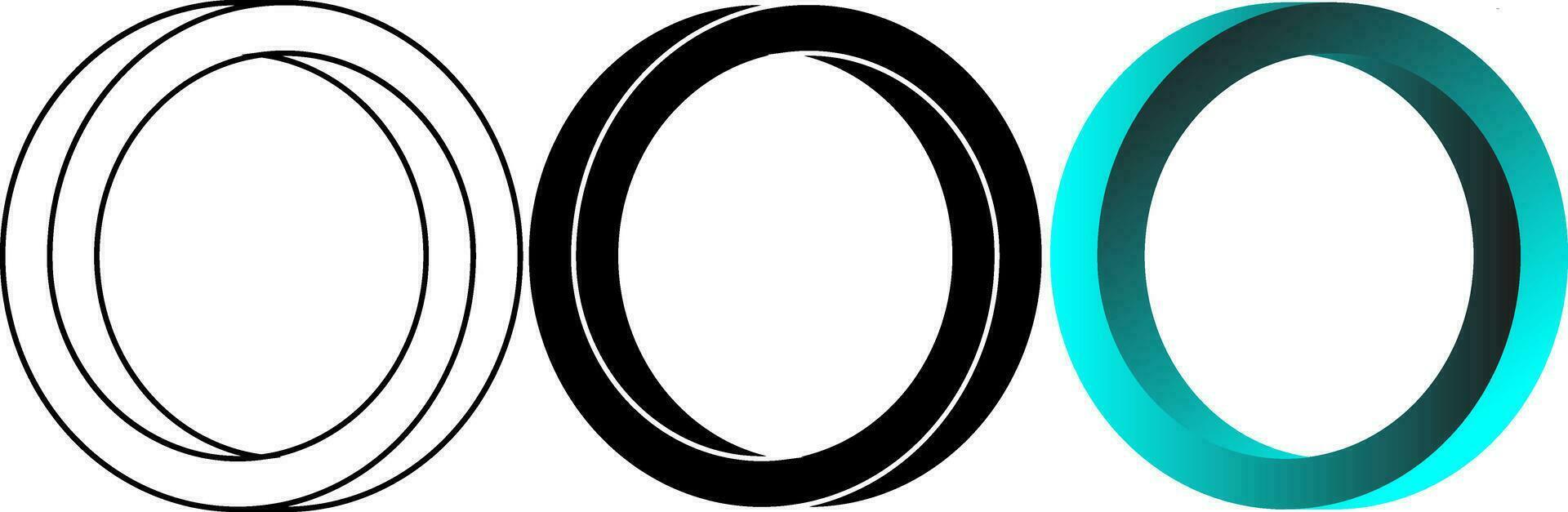 contour silhouette cercle illusion icône vecteur