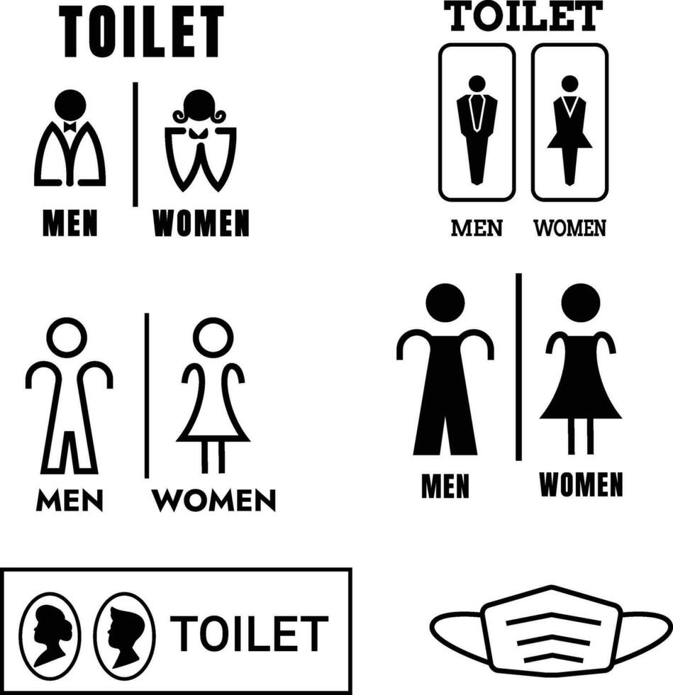 toilette icône vecteur illustration. les filles et garçons toilettes signe et symbole. salle de bains signe. toilettes