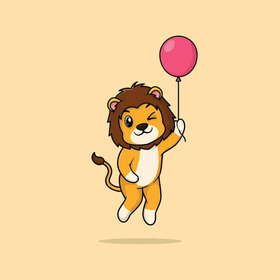 vecteur mignonne bébé jungle dessin animé flottant en portant ballon icône illustration.