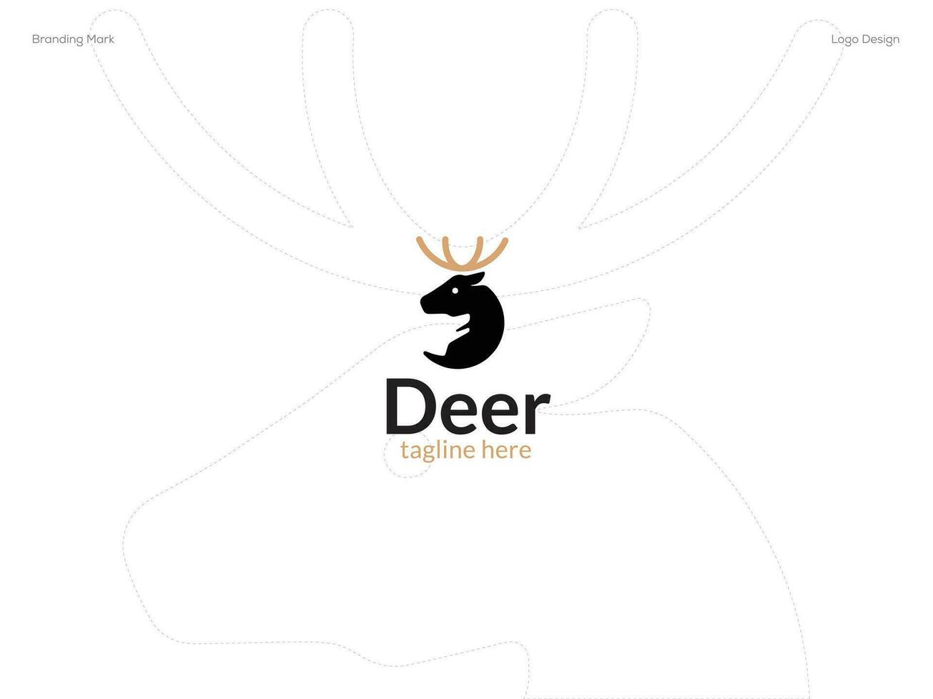 modèle de conception de logo de cerf vecteur