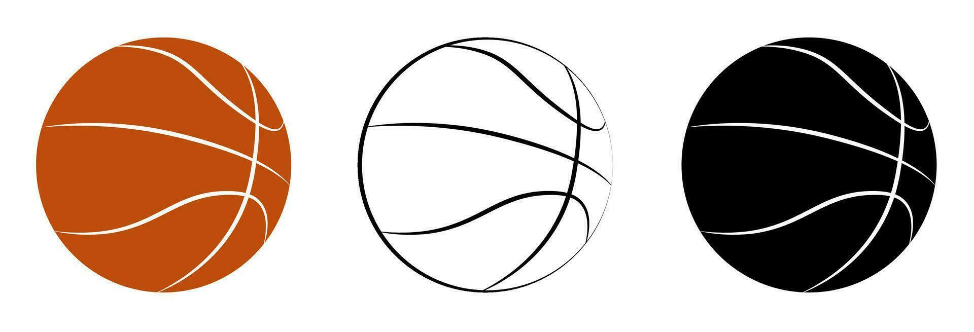 ensemble de basketball Balle Icônes dans différent modes. équipe des sports, actif mode de vie. isolé vecteur sur blanc Contexte