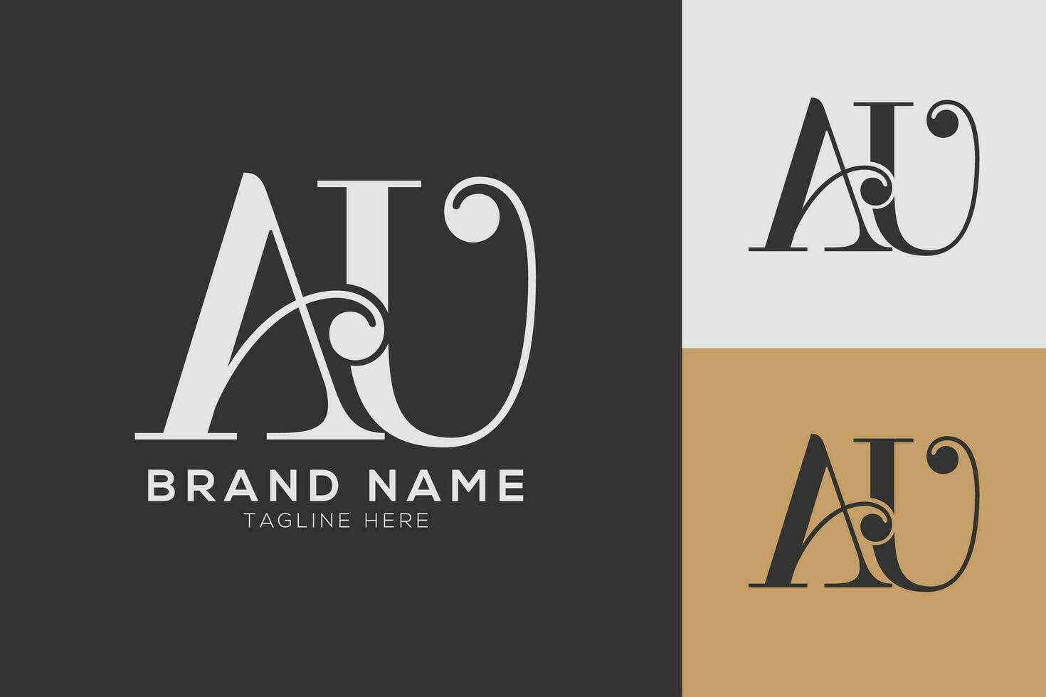 au lettre combiné logo conception monogramme vecteur illustration