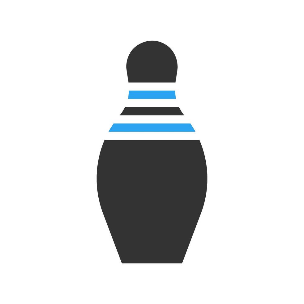 bowling icône solide bleu noir Couleur sport symbole illustration. vecteur