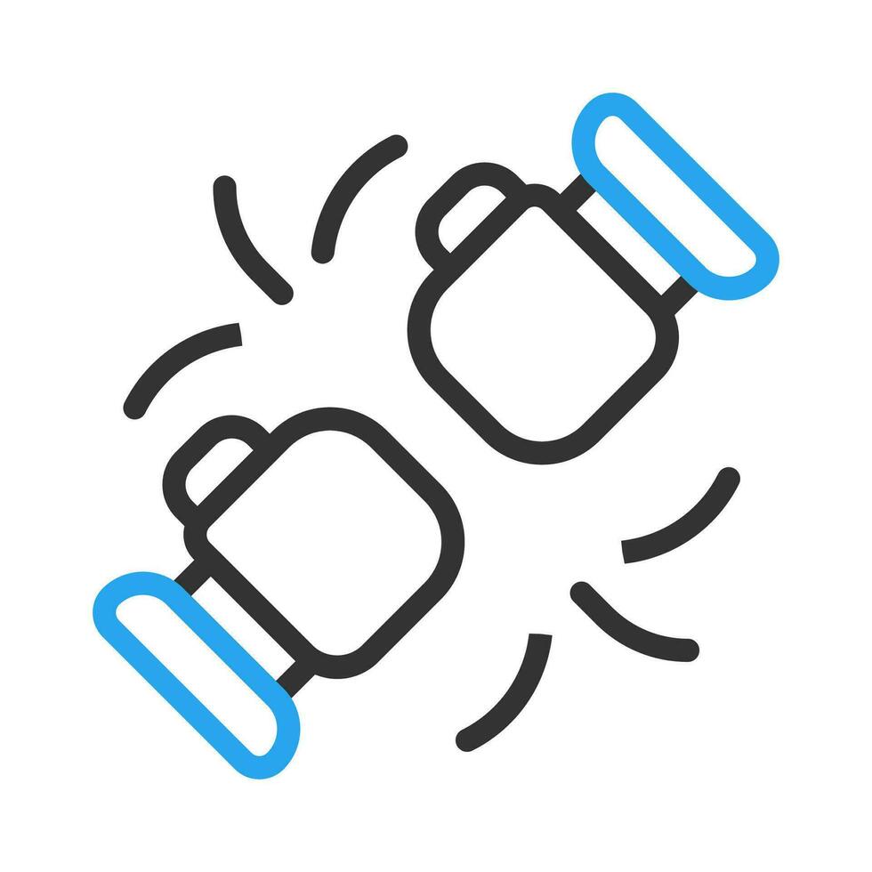 boxe icône bicolore bleu noir Couleur sport symbole illustration. vecteur