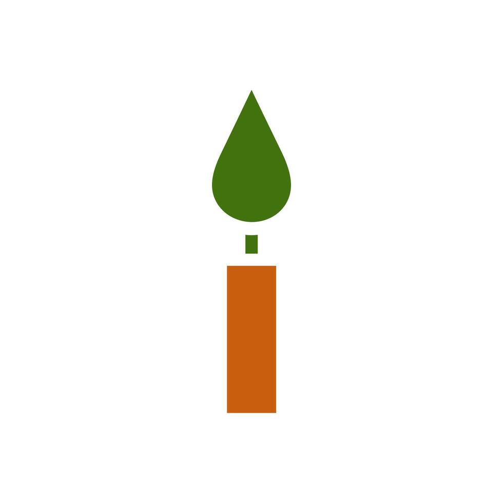 plante icône solide marron vert Couleur symbole illustration. vecteur