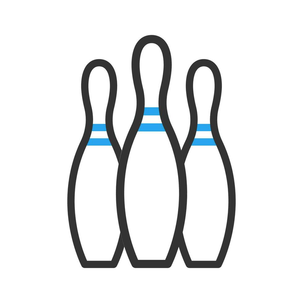 bowling icône bicolore bleu noir Couleur sport symbole illustration. vecteur