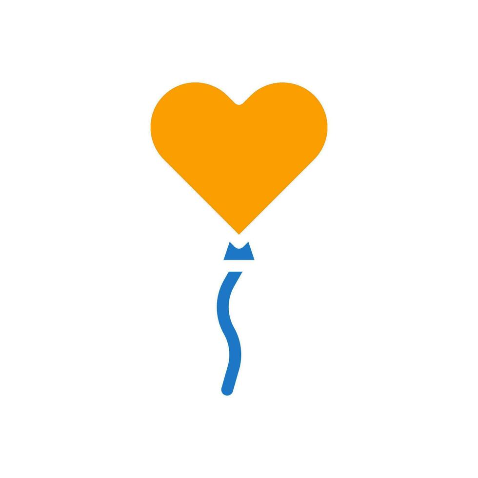 ballon l'amour icône solide bleu Orange style Valentin illustration symbole parfait. vecteur