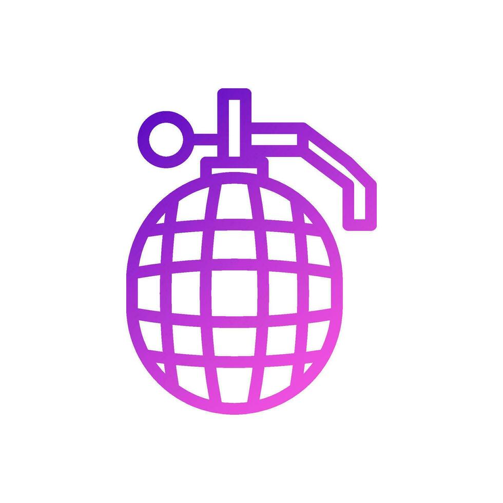 grenade icône pente violet rose Couleur militaire symbole parfait. vecteur