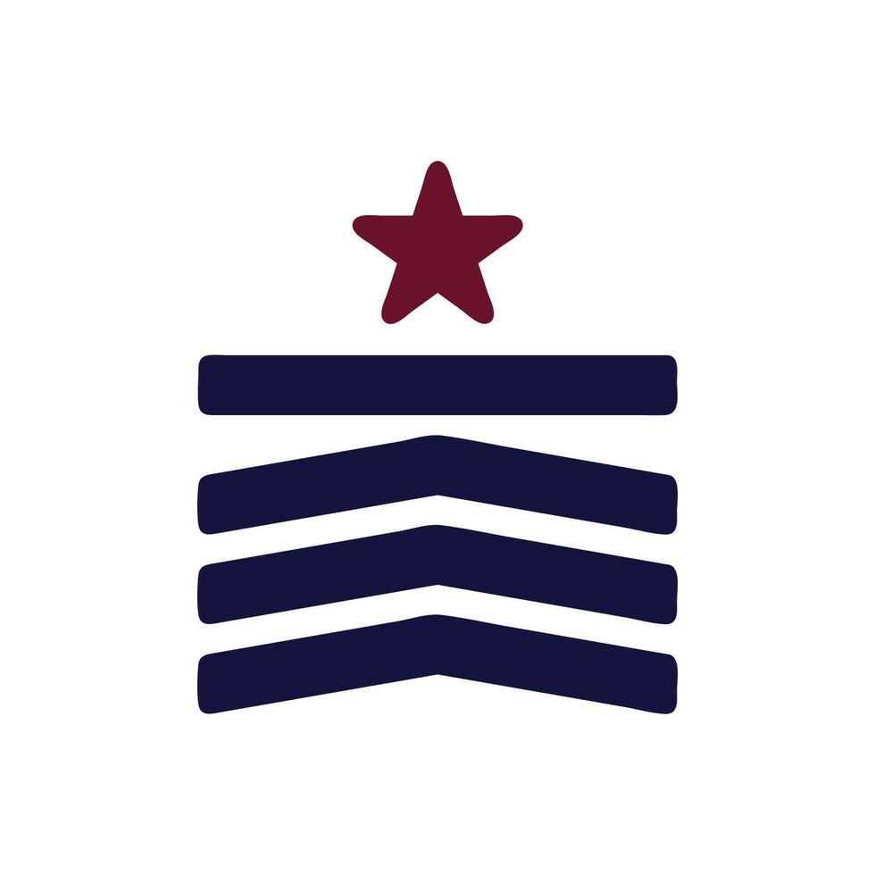 badge icône solide bordeaux marine Couleur militaire symbole parfait. vecteur