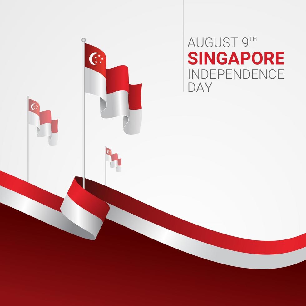 singapour, fête de l'indépendance, bannière, célébration, vecteur, illustration vecteur