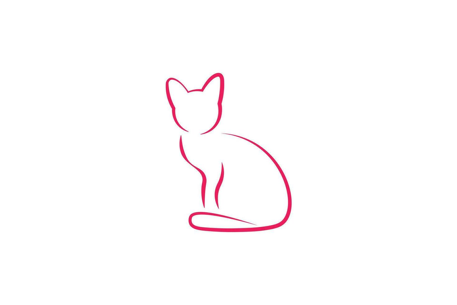 chat logo conception, ligne logo vecteur