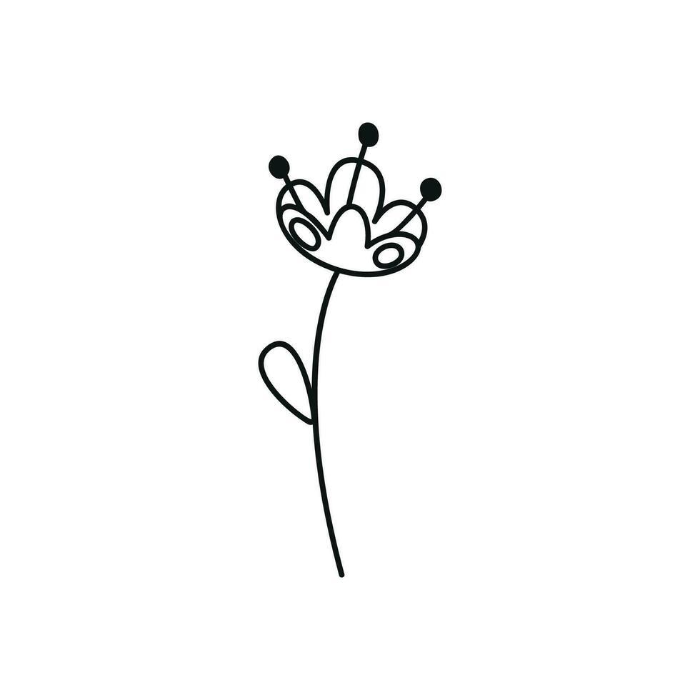 main tiré linéaire vecteur illustration de une fleur