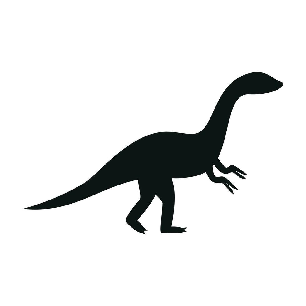 plat vecteur silhouette illustration de platosaure dinosaure