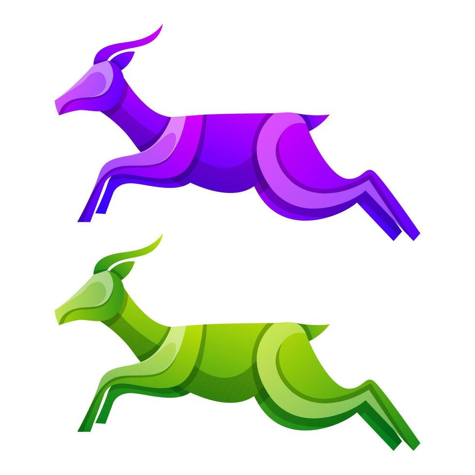 cerf coloré icône logo conception modèle vecteur