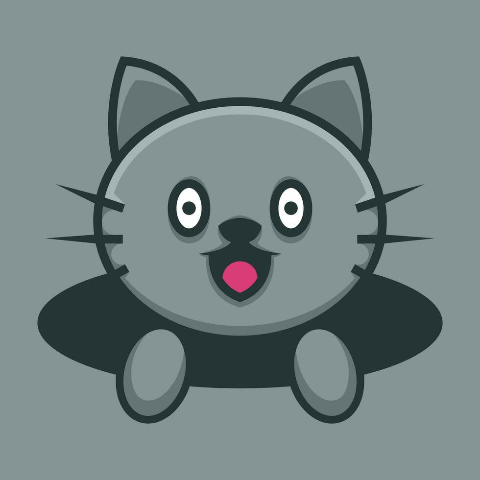 mignonne chat icône logo conception autocollants vecteur