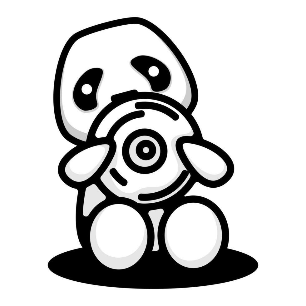 mignonne Panda icône logo conception autocollants vecteur