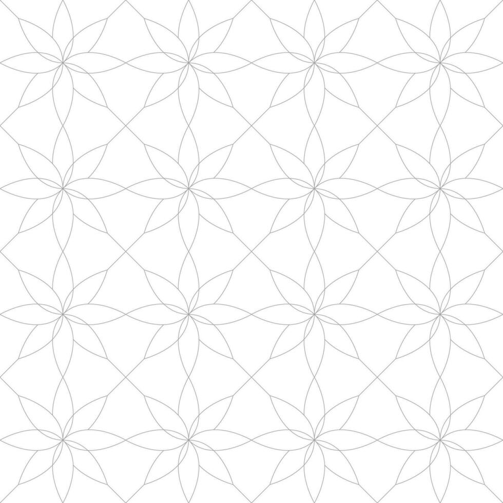 modèle avec mince lignes et parchemins sur blanc Contexte. monochrome abstrait floral linéaire texture. sans couture ornemental conception. vecteur conception pour échantillons, tissu, emballage dans arabe style.