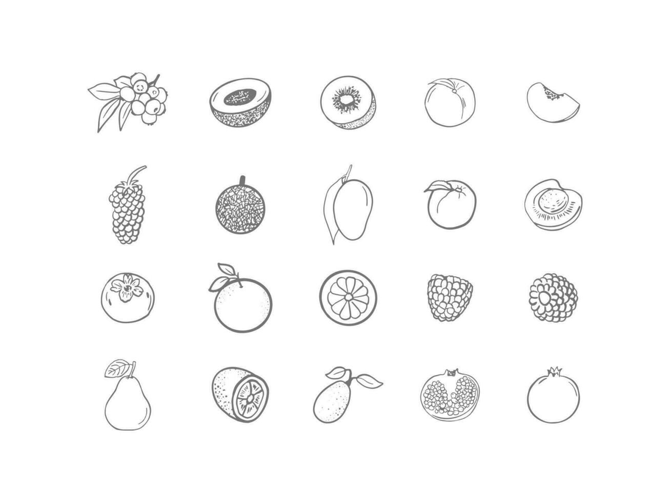 des fruits et des légumes ensemble vecteur illustration pour nourriture industrie