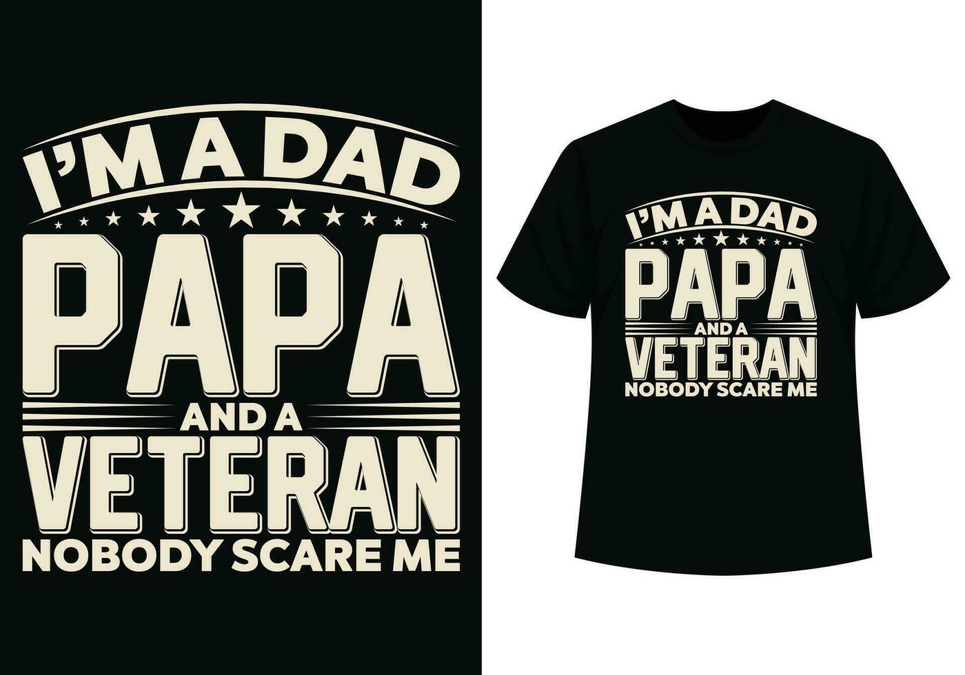 je suis une papa papa et une vétéran T-shirt vecteur