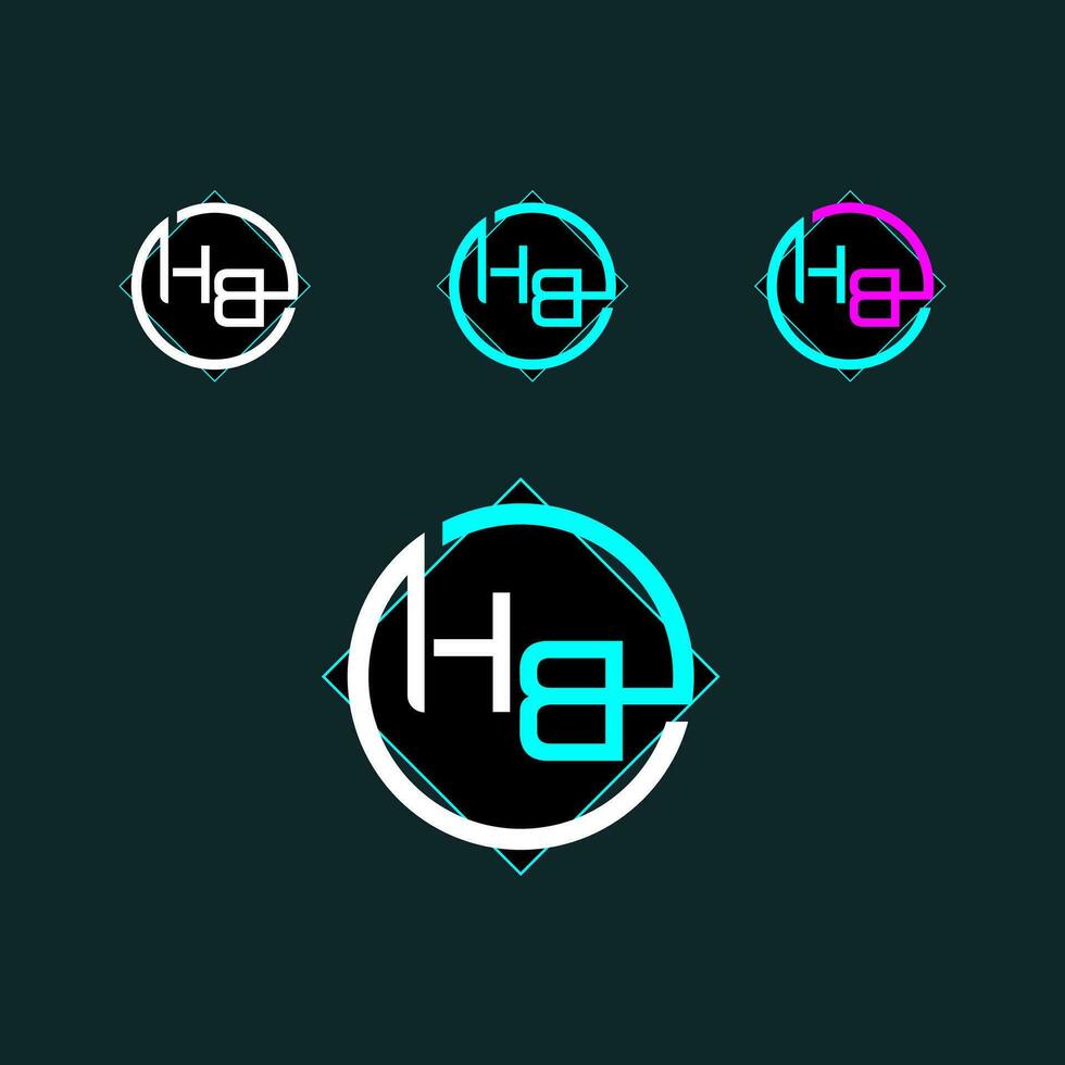 hb branché lettre logo conception avec cercle vecteur