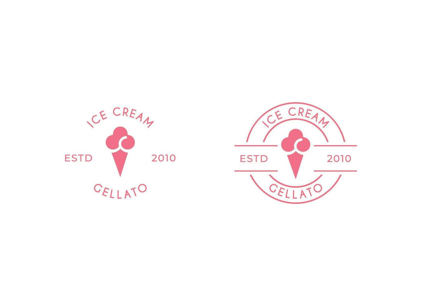 logo premium gelato à la crème glacée vecteur