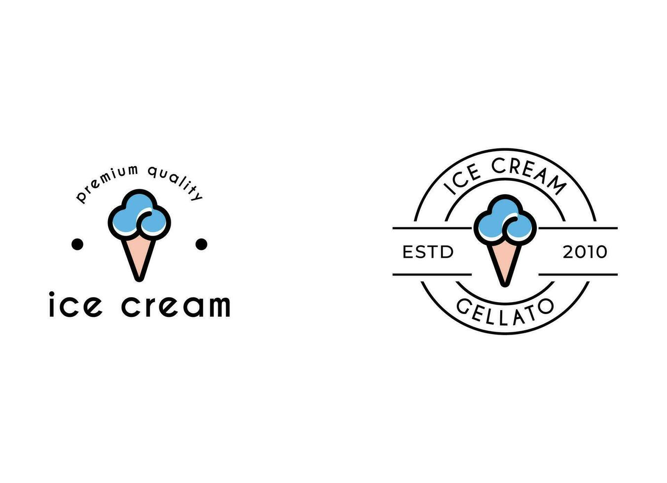 logo premium gelato à la crème glacée vecteur
