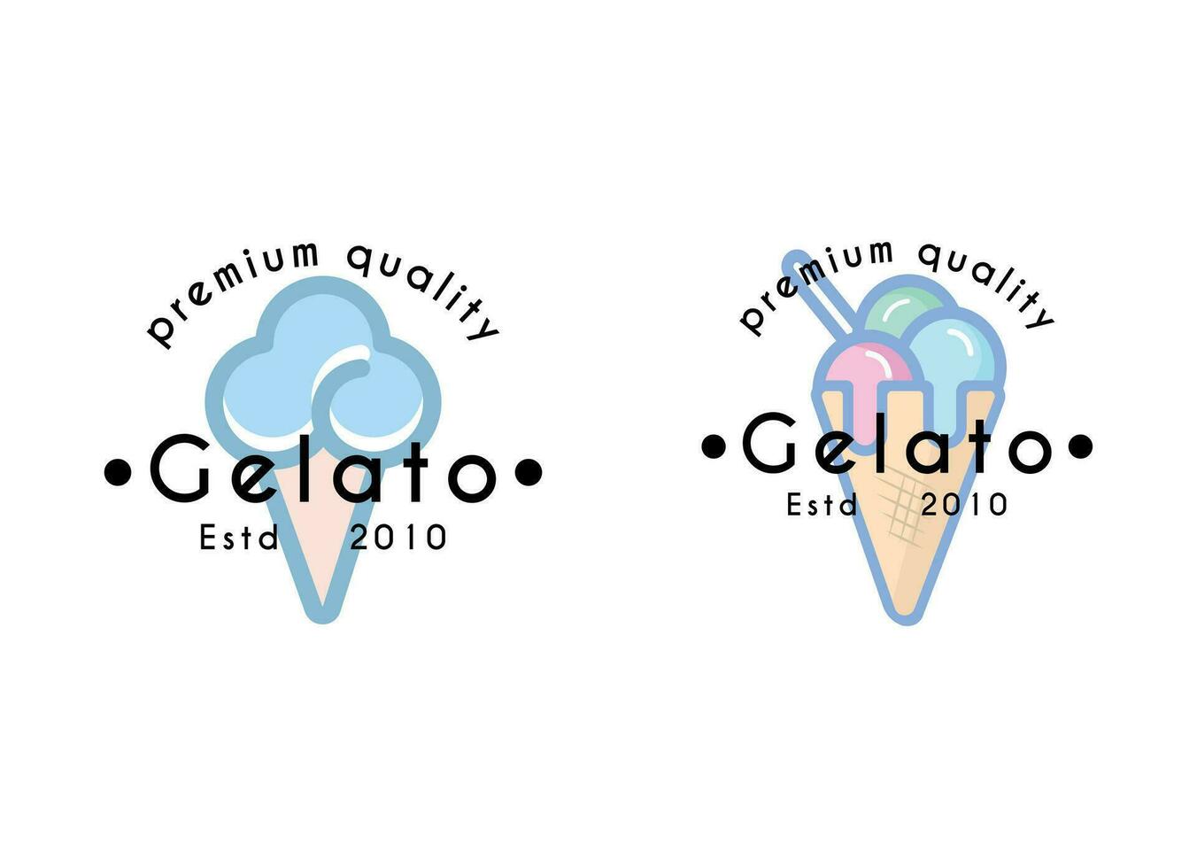 logo premium gelato à la crème glacée vecteur