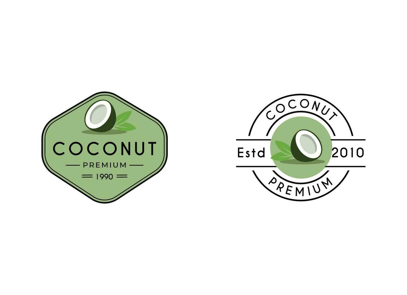 Créatif moderne noix de coco logo conception modèle. noix de coco étiquette logo conception vecteur