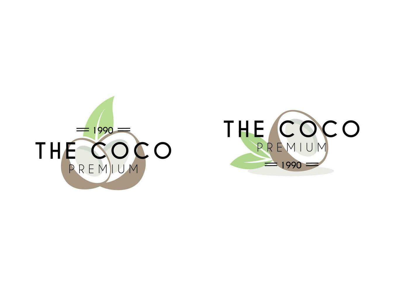 Créatif moderne noix de coco logo conception modèle. noix de coco étiquette logo conception vecteur